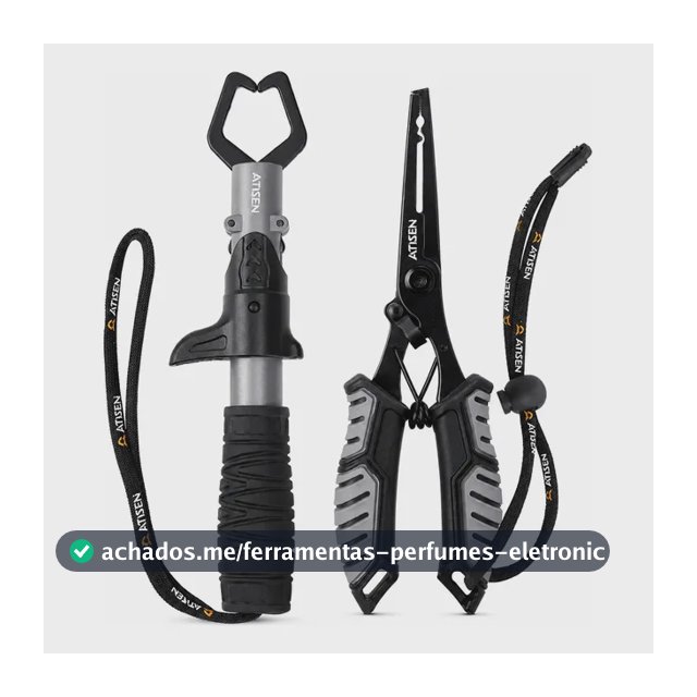 Alicate Pega Peixe Contenção Garra + Alicate Multifuncional Preto/cinza