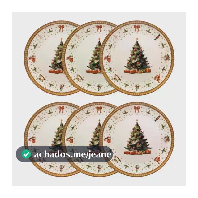 Jogo De 6 Pratos Rasos 26 Cm Oxford Pequenos Encantos Off White