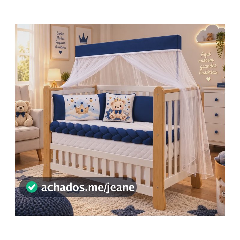 Kit Para Berço Confortável Seguro Bebê Menino Menina Barato Reizinho