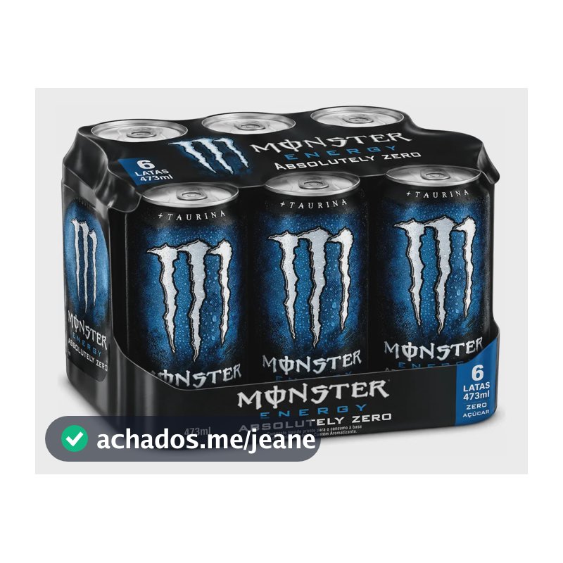 Kit 06 Monster Energy Absolutely Zero Açúcar 473ml