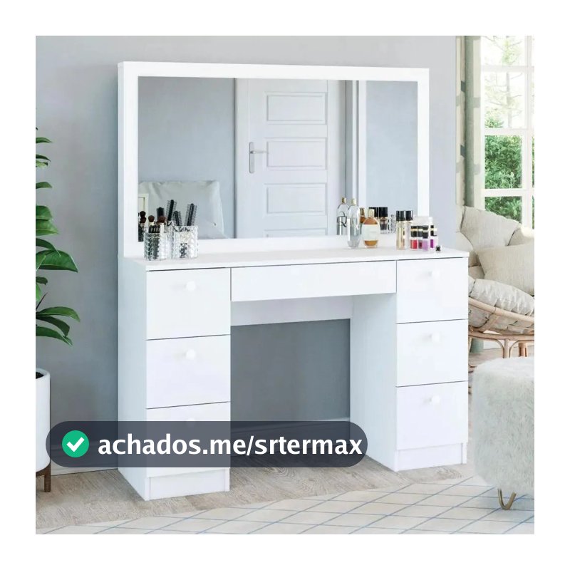 Penteadeira Ditália 7 Gavetas Pe-80 Branco Uv Acetinado