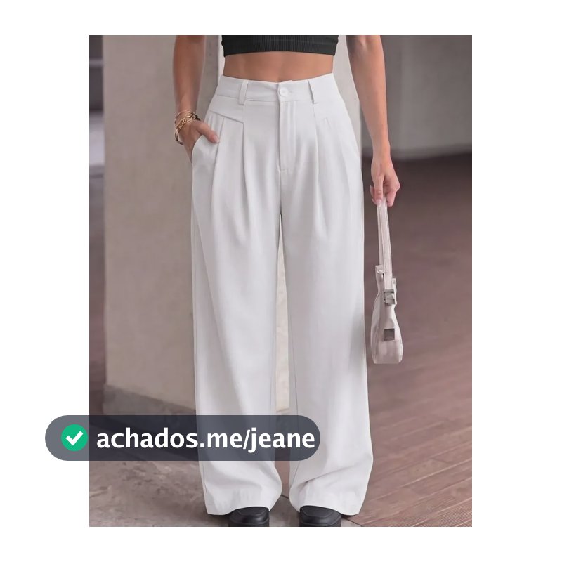 Calça Alfaiataria Feminina Wide Leg Pantalona Cós Alto Moda Off G