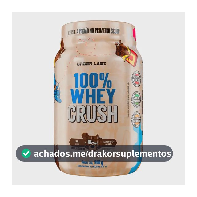 100% Whey Crush Under Labz Concentrado Coenzima Q10 Bcaa's