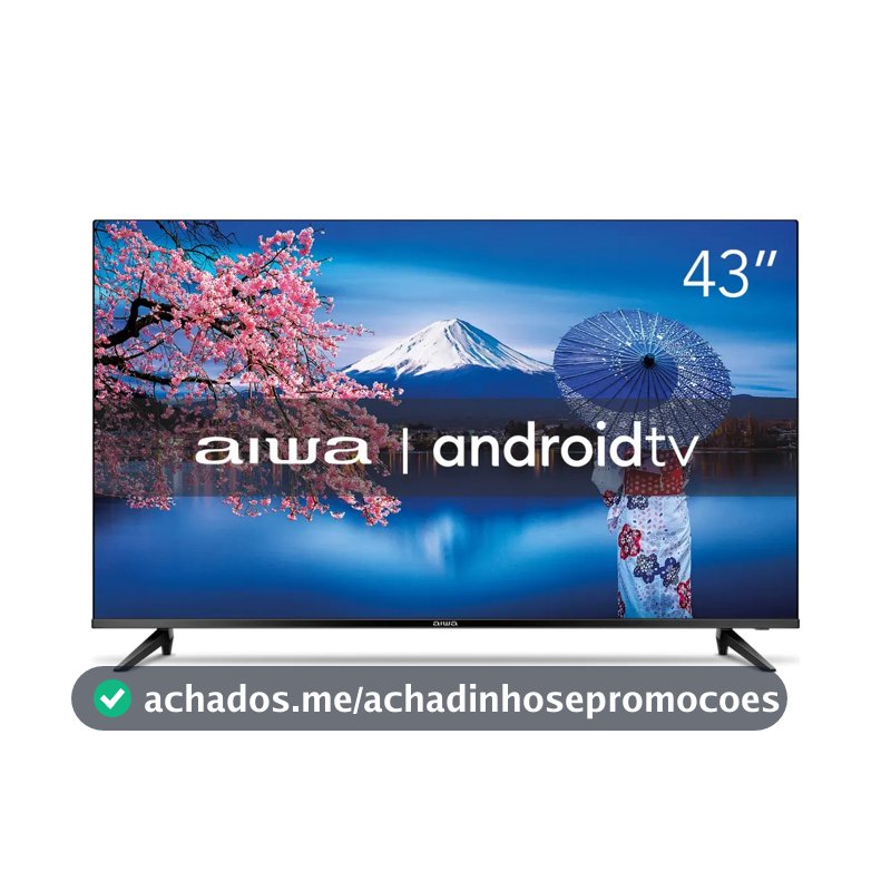 Smart TV AIWA 43” Android Full HD Borda Ultrafina HDR10 Dolby Áudio AWS-TV-43-BL-02-A