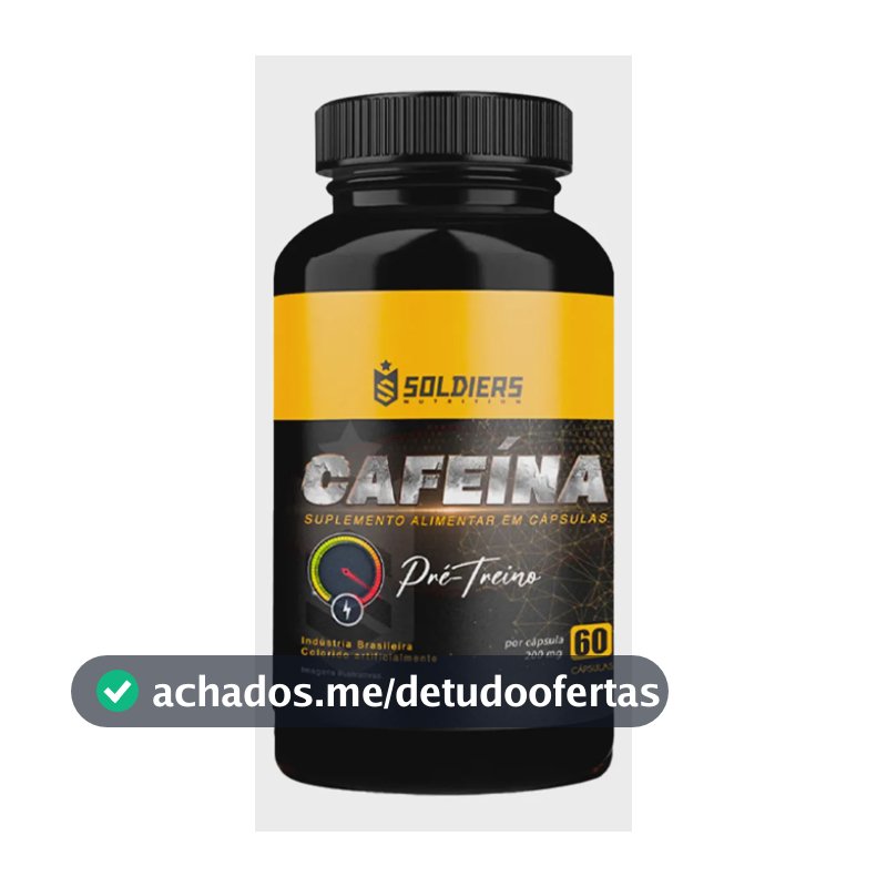 Termogênico Cafeína 60 Caps 200mg 100% Pura Soldiers Nutrition Energia Definição Corporal