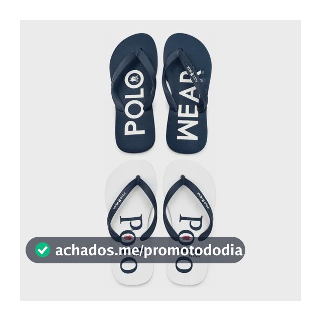 Kit 2 Chinelos Estampados Polo Wear Branco-marinho