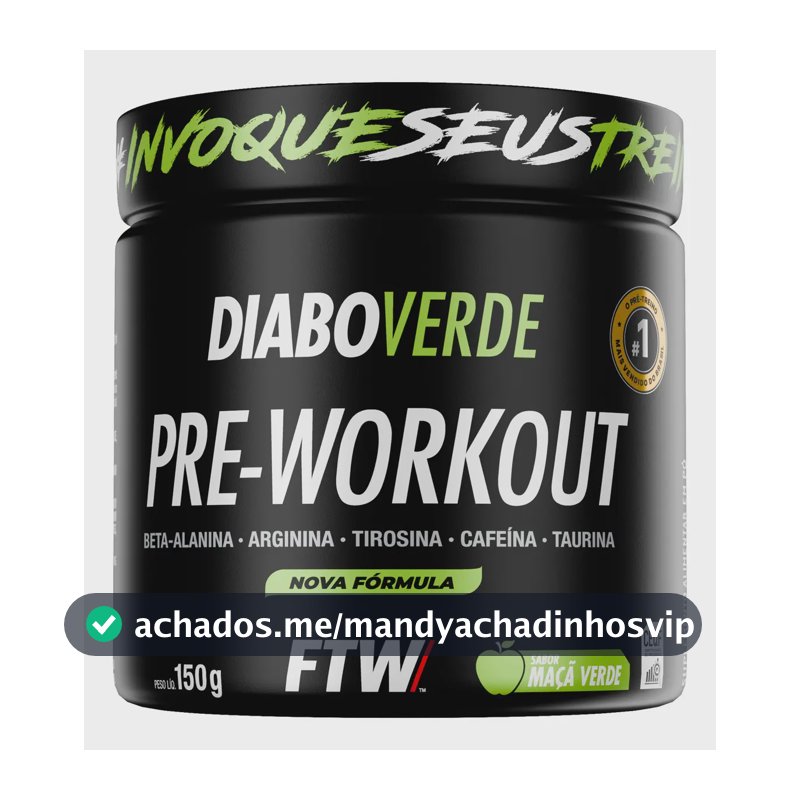 Suplemento FTW Diabo Verde Pre-Workout en pó sabor maçã verde x 150g
