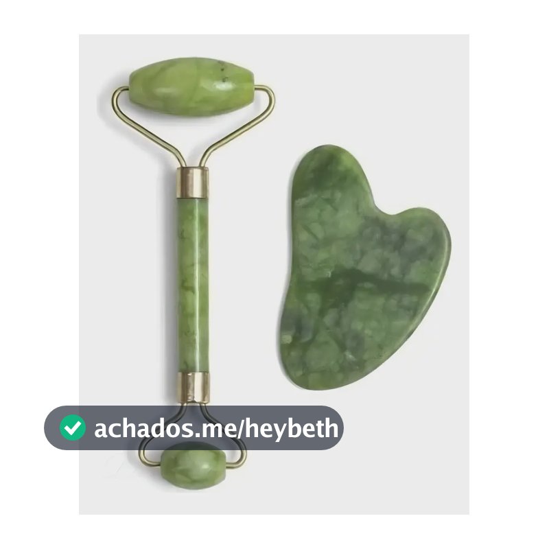 Rolo Facial De Jade E Gua Sha Pedra Natural