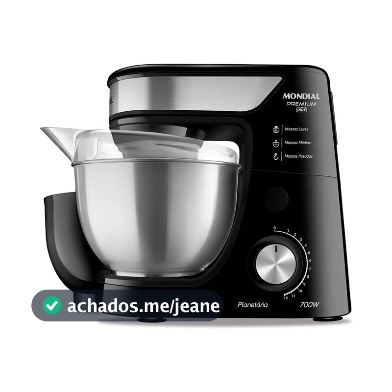Batedeira Planetária, Mondial, 700W - BP-02P-B-TI