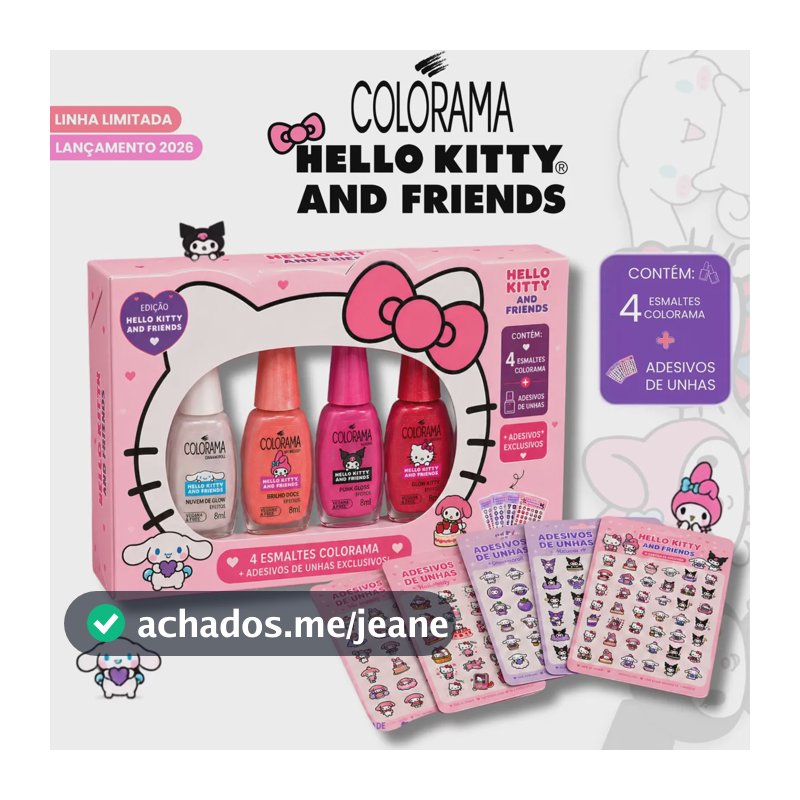 Box Personalizada Colorama Hello Kitty And Friends + Adesivo Novas Cores