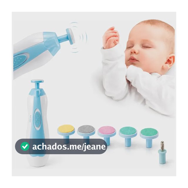 Cortador Aparador Lixa De Unha Bebê Recém Nascido Elétrico Azul-claro