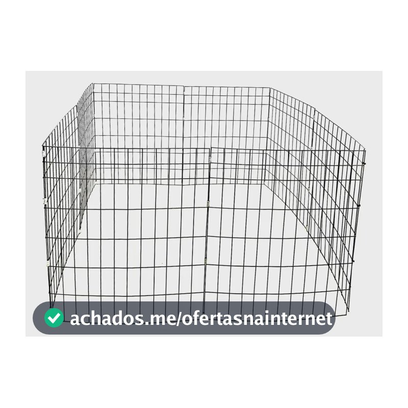 Cercadinho Móvel Pet Cachorro Gato 8 Telas Área 100x100cm Preto