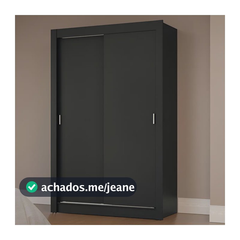 Guarda-roupa Solteiro 2 Portas De Correr Milano Madesa Cor Preto