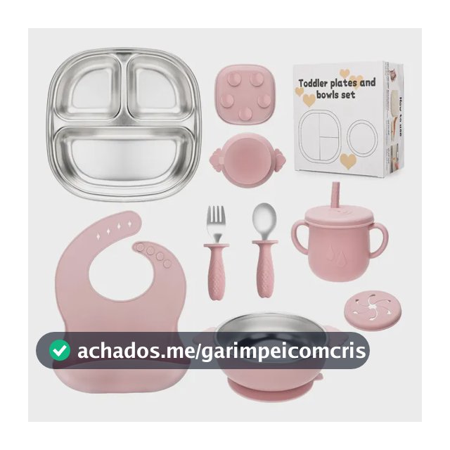 Conjunto De Prato E Tigela Infantil De Aço Inoxidável