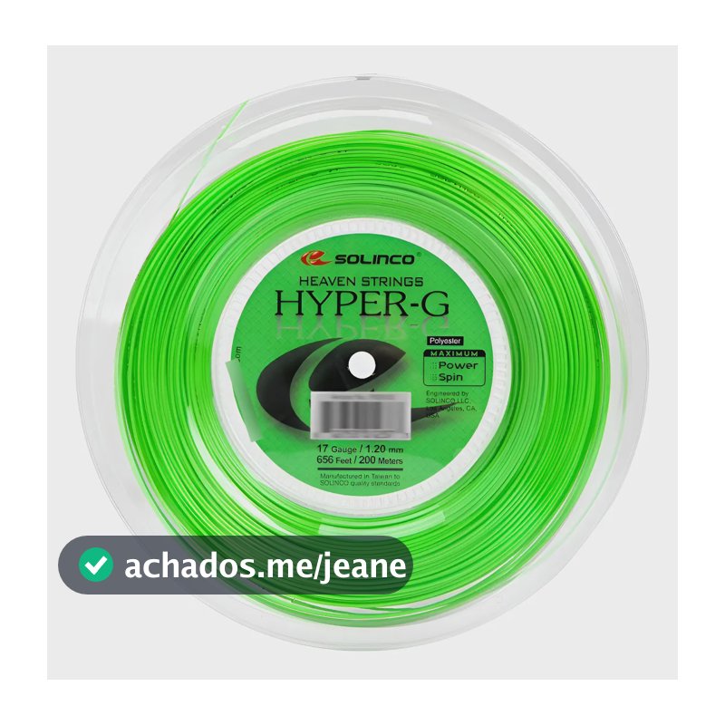 Corda Solinco Hyper-G Rolo 1.20mm 17G Co-poliéster Verde 200m
