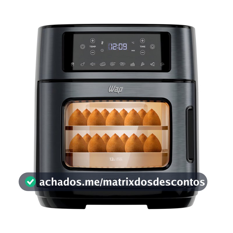 Air Fryer Oven 12L WAP 10 Funções Pré-Programadas Dois Andares Antiaderente GrayStone Fritadeira Elétrica 220V