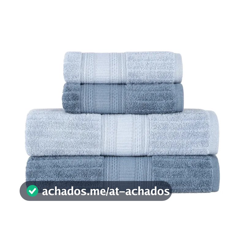 Jogo De Toalhas Buddemeyer Atena Fio Penteado Banho Azul/azul Claro 4 Peças
