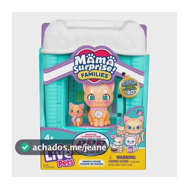 Little Live Pets Mama Surprise Família Domestic Cat Casinha
