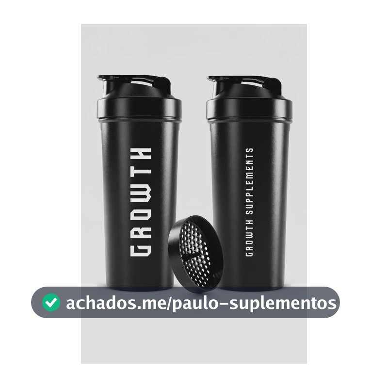 Coqueteleira Shaker Academia 600ml Growth Supplements Preto