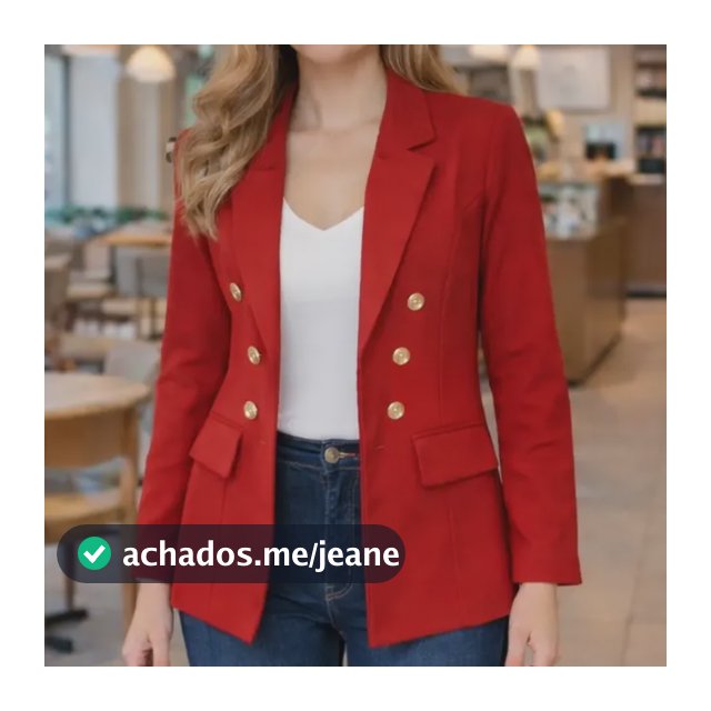 Blazer Feminino Alfaiataria Com Botões Dourados Várias Cores