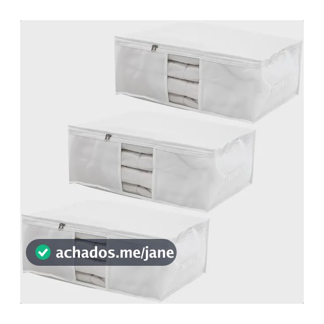 Kit 3 Saco Organizador Capa Protetora G Cobertor Edredom Roupas Branco 60x45x22
