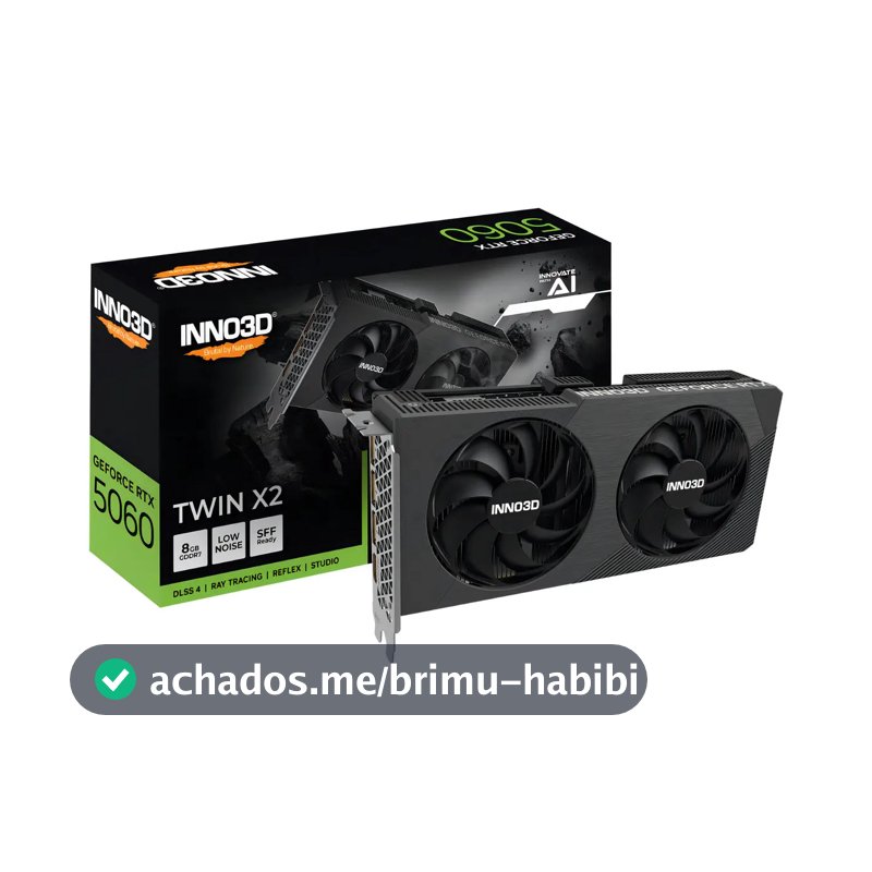Placa de Vídeo INNO3D GeForce RTX 5060 Twin X2 8GB GDDR7 128-bit