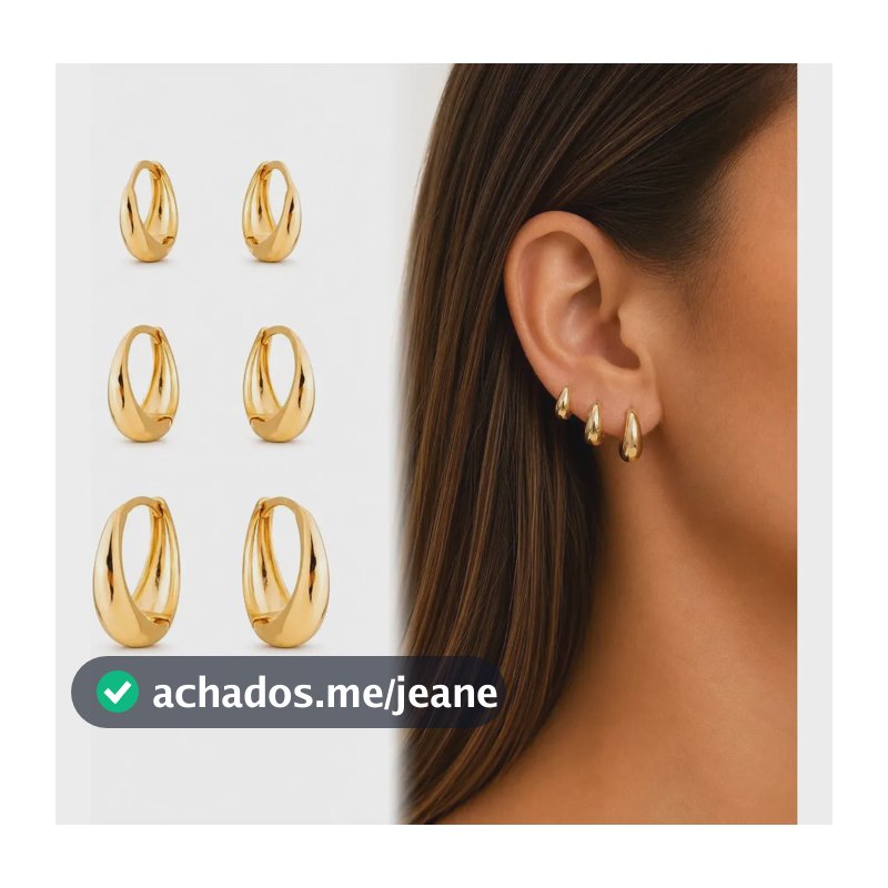Morganitte Joias Argola Folheado A Ouro