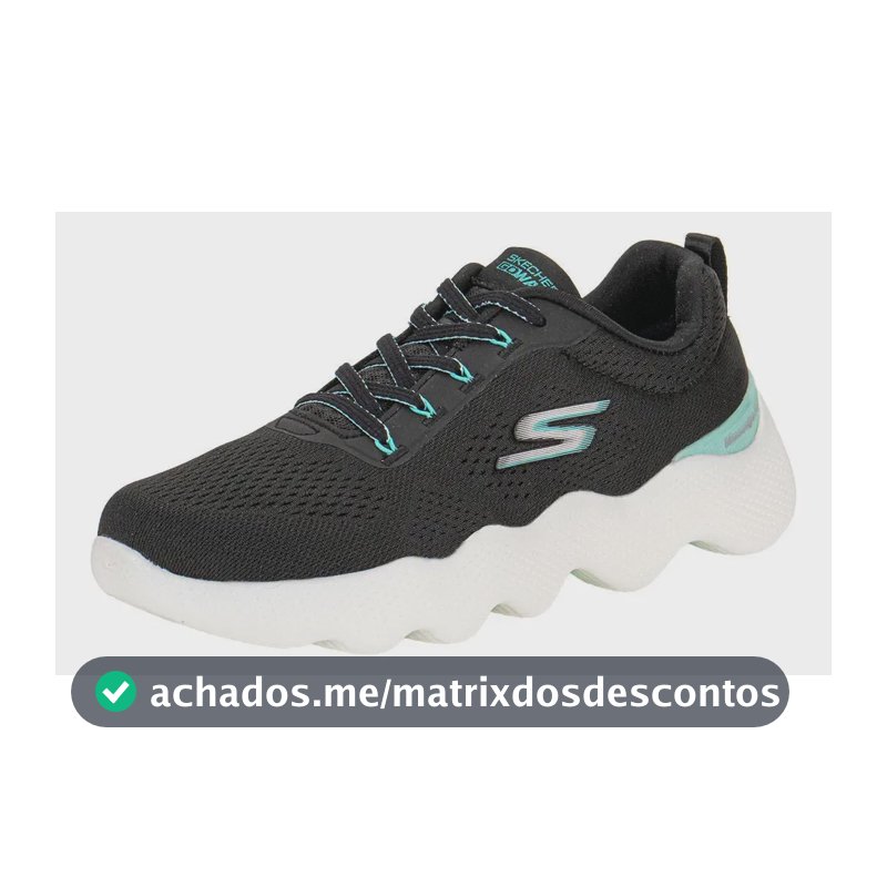 Tênis Feminino Skechers Go Walk Massage Fit Caminhada Preto/azul Turquesa 37