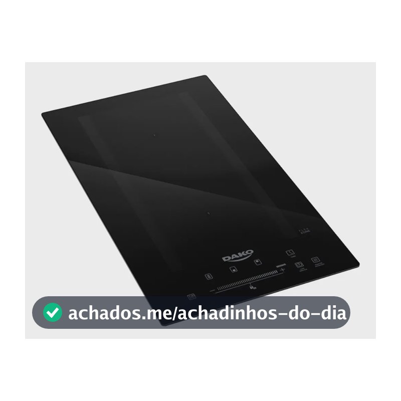 Cooktop De Indução 2 Bocas Dako Com Zona Flexível e 9 Níveis de Potência Mais Turbo