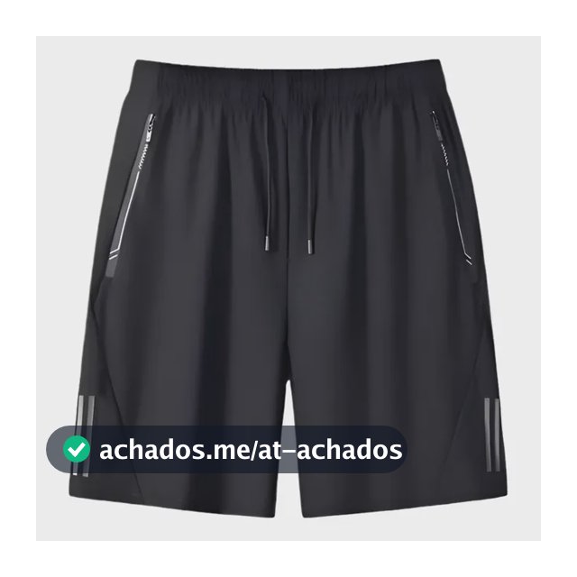 Short Masculino Bermuda 2 Bolsos Zíper Secagem Rápida Fina
