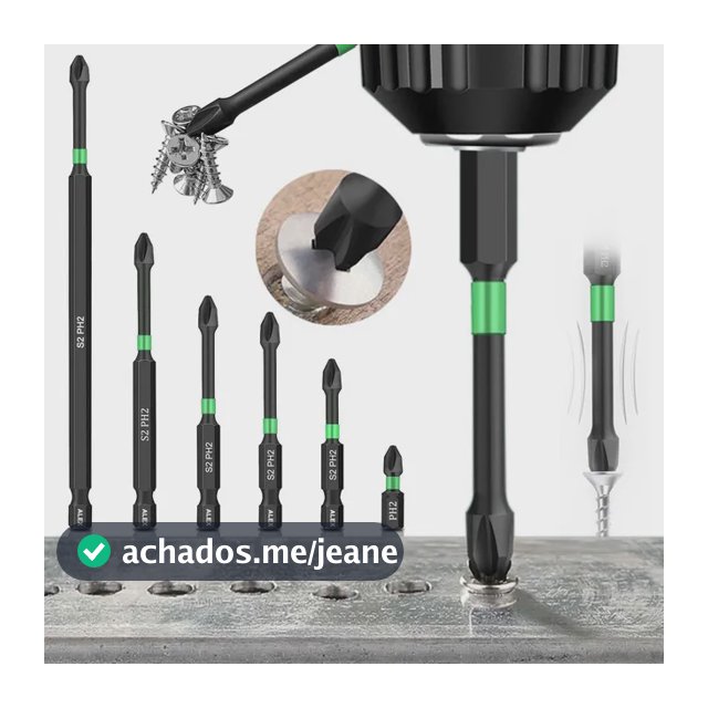 Ponta Bits 6 Peças Magnetica Bit S2 Ph2 25-50-65-70-90-150mm
