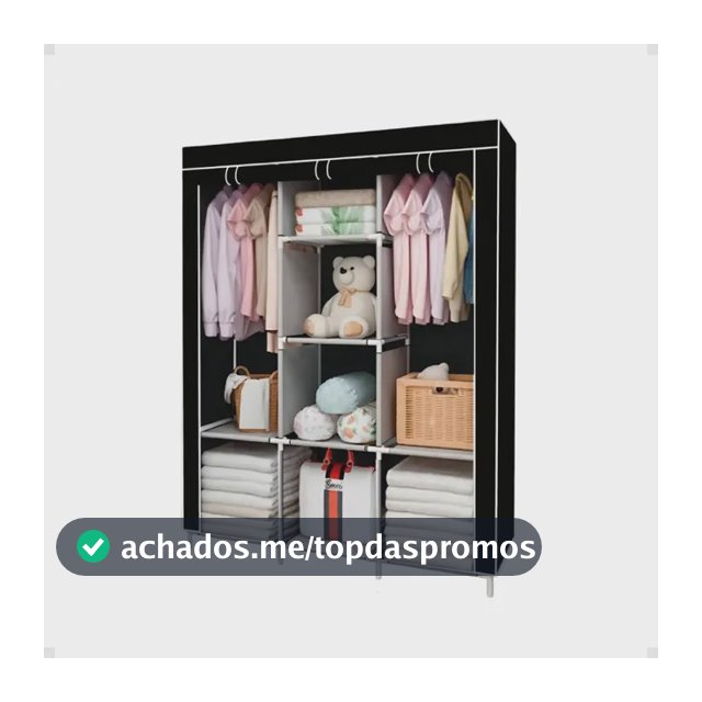 Guarda Roupa Dobrável Armário Organizador Roupa Cinza Plus