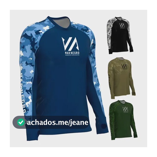 Camisa De Pesca Masculina Premium Flex Mar Negro Proteção Uv