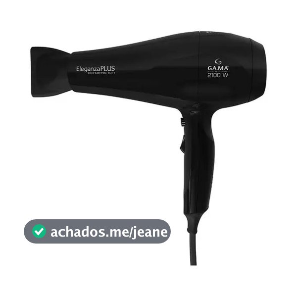 Secador de Cabelo Gama Italy Eleganza Plus 2100W Ceramic Ion Preto Profissional