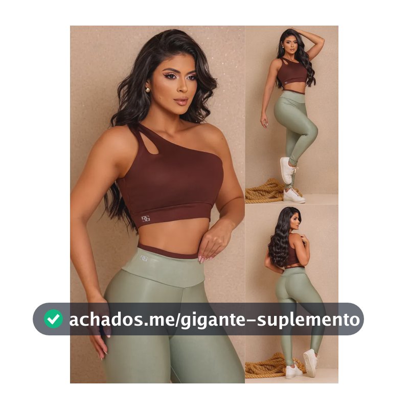 Conjunto Fitness Top Nula Manga E Calça Academia Bicolor  Verde G (42)