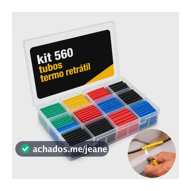Kit Espaguete Tubo Termo Retratil Encapar Cabos Fios 560pcs Multcores