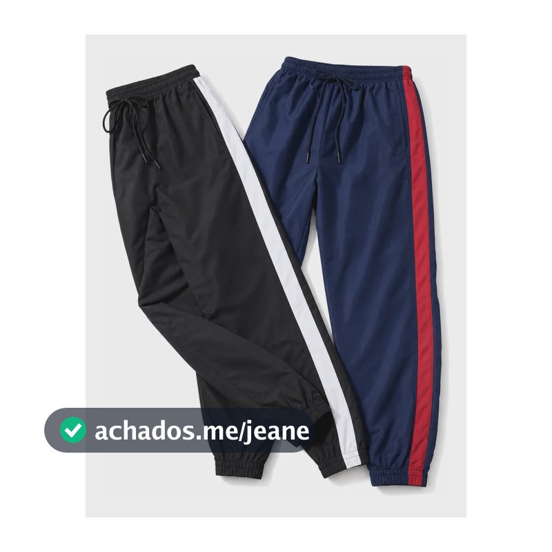 Kit 2 Calça Jogger Masculina Tactel Leve Confortavel Street Preto - Azul Liso M