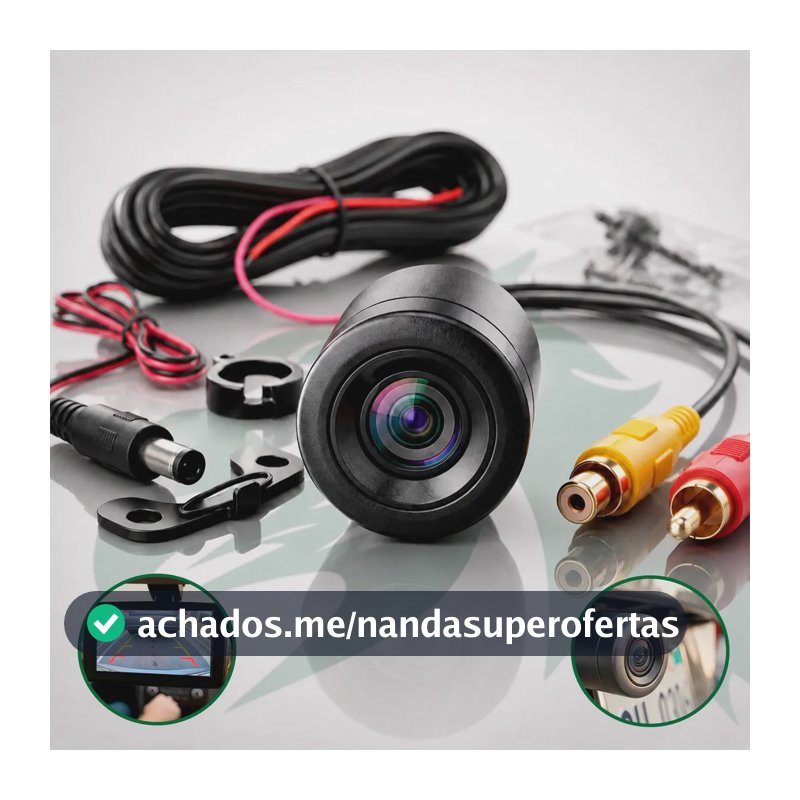 Camera De Ré HD 180° Automotiva Traseira Borboleta 2 em 1 Á Prova D'água Visão Noturna Pholex