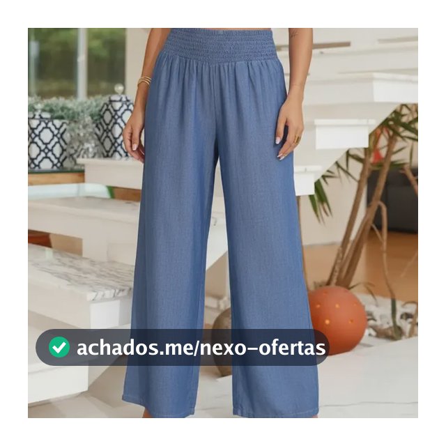 Calça Grávida Gestante Jeans Soltinha Cós Lastex Confortável
