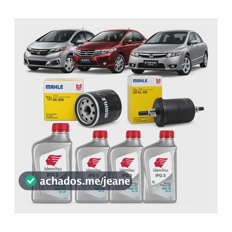 Kit 4 Litros Óleo 10w30  Filtro Honda City Fit Civic