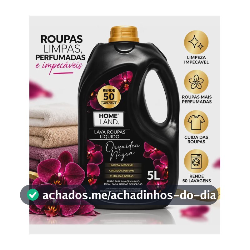 Sabão Líquido Lava Roupas Home Land Orquídea Negra 5 Litros