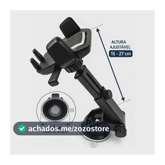 Suporte Celular Veicular Carro Ventosa Automatico Painel Preto