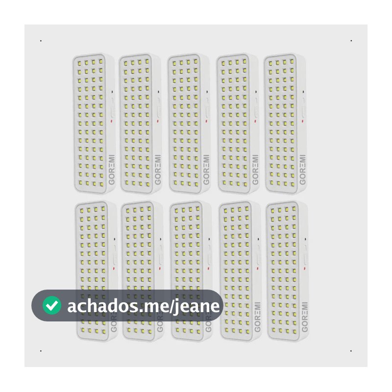 10 Luminária Emergência Lâmpada 60 Leds Recarregável Bivolt Branco-frio 127/220v