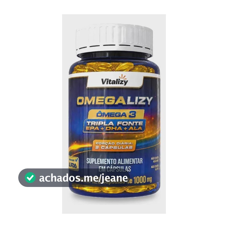 Ômega 3 1000mg Vitalizy 120 Cápsulas Epa Dha Sem Sabor
