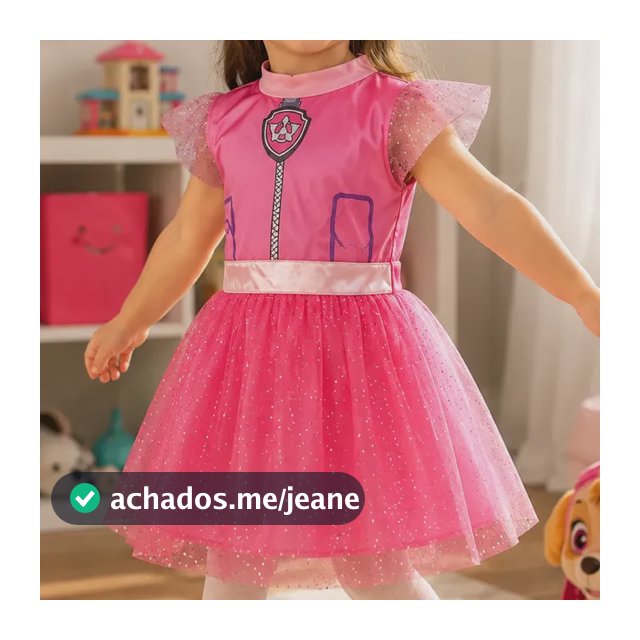 Fantasia Skye Patrulha Canina Infantil Vestido Menina Festa