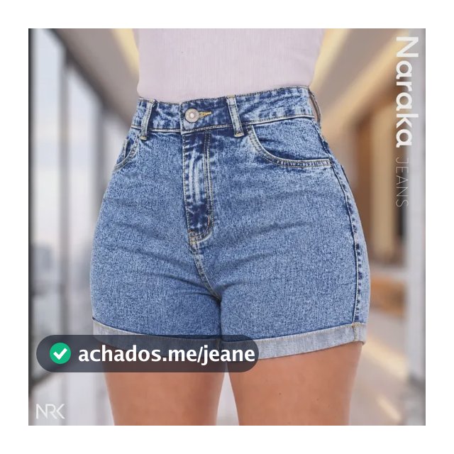 Short Jeans Feminino Com Lycra Cintura Alta