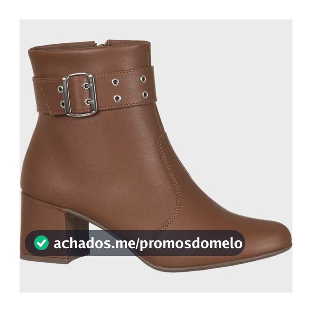 Bota Feminina Gigil Cano Curto Salto Médio Detalhe Fivela