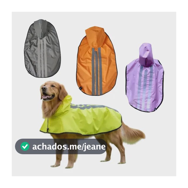 Capa De Chuva Pet Impermeável Cachorro Grande Extra Xg