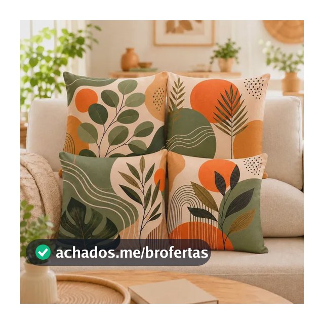 Kit 4 Capas De Almofada Luxuosa 40x40 Terracota E Pastel Floral Moderna