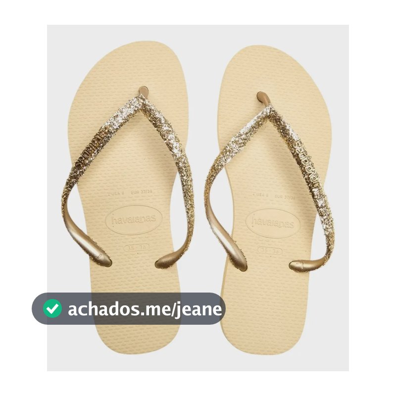 Chinelo Feminino Havaianas Glitter Ii - Primavera/verao 0154-areia Liso 33/34